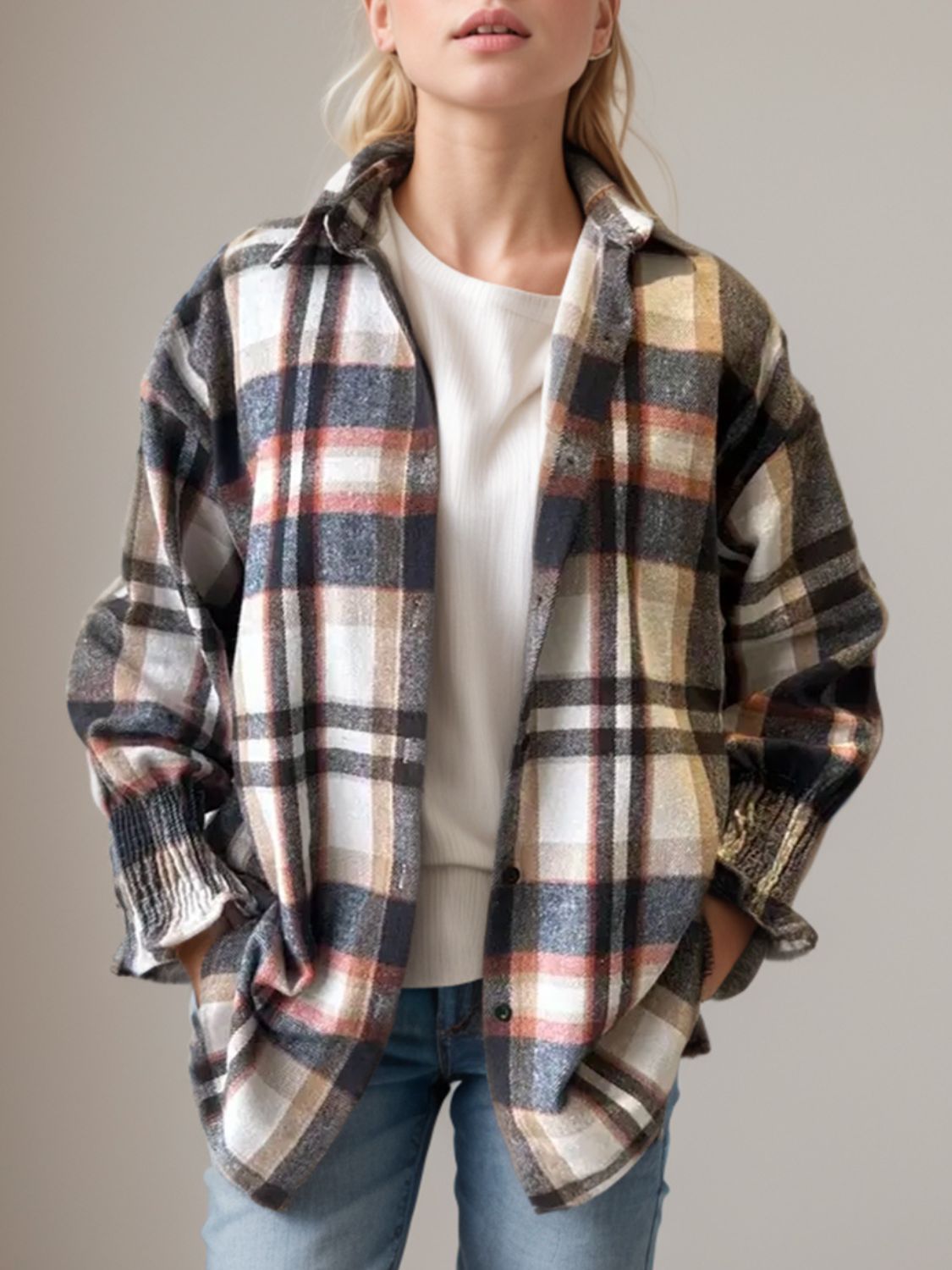 Plaid Button Up Long Sleeve Shirt