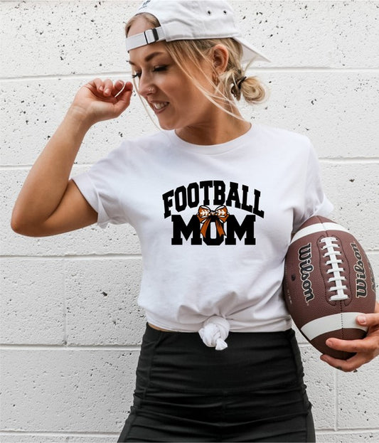 Football Mom Bow Graphic Boutique Tee