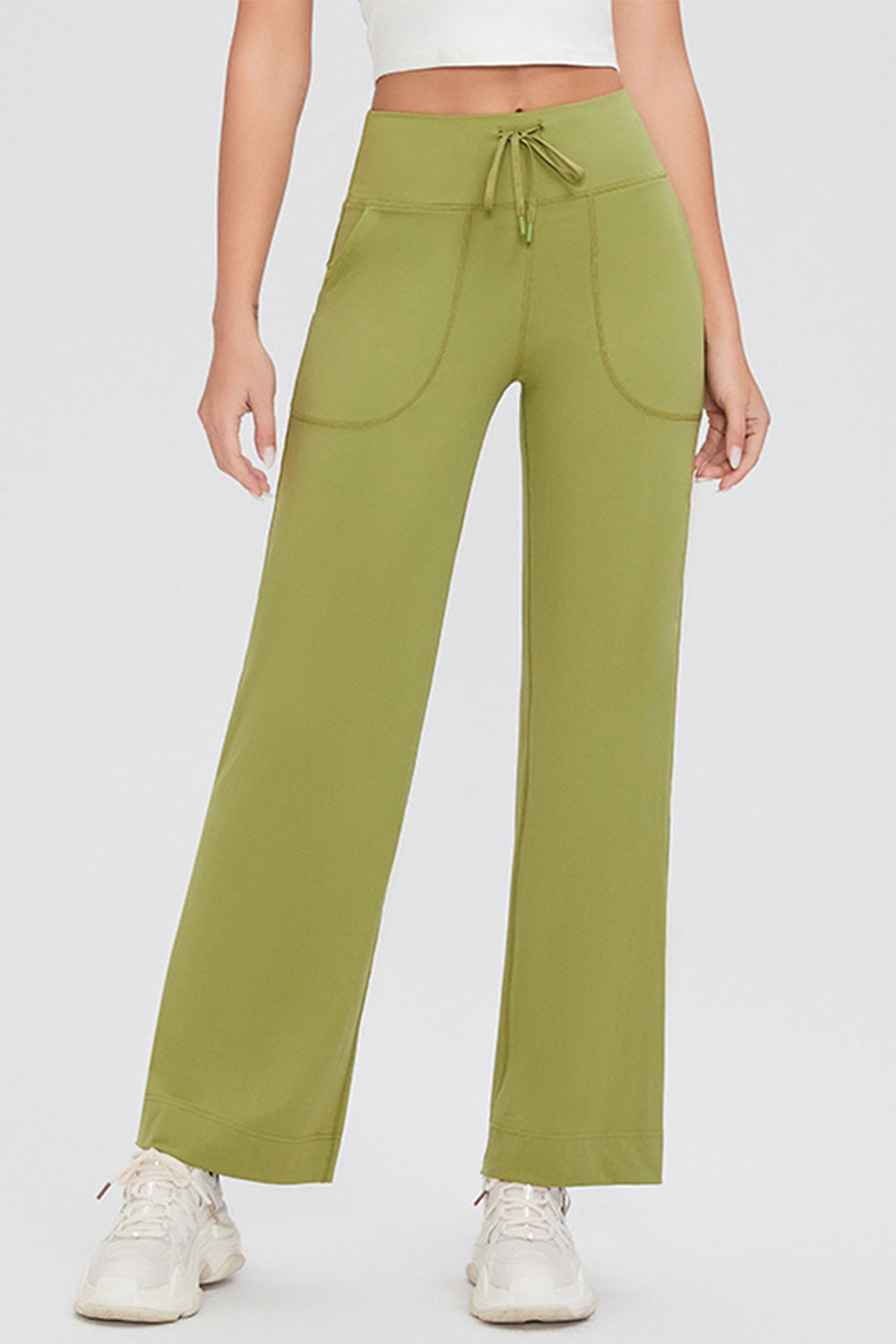 Basic Bae Full Size Drawstring High Waist Pants with Pockets