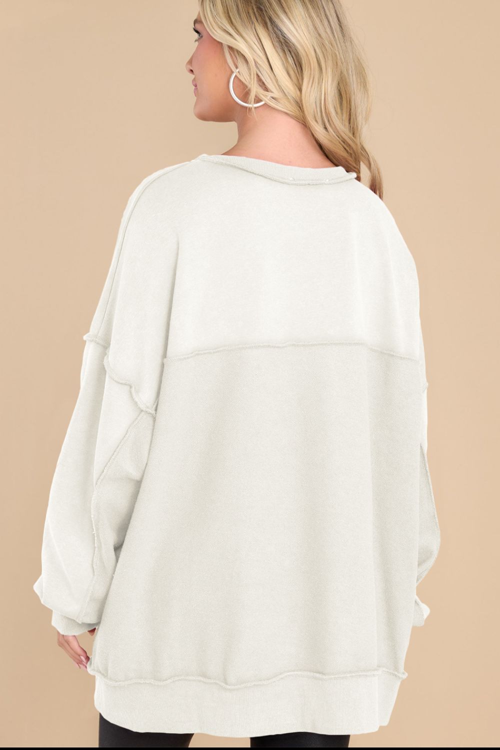 Exposed Seam Long Sleeve Sweatshirt