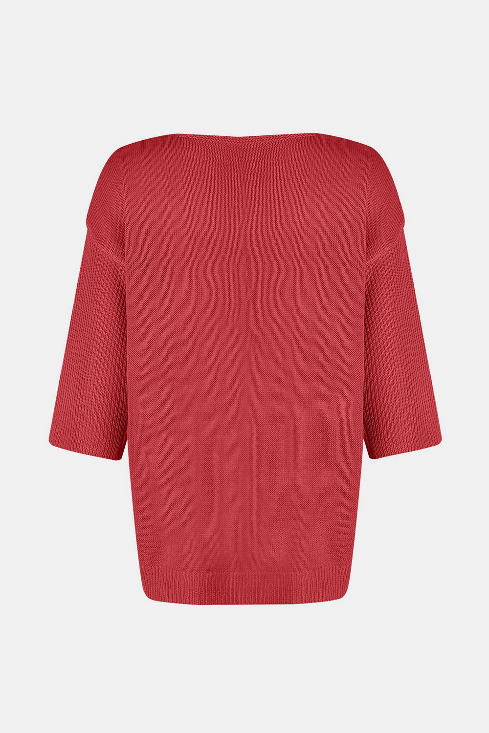 V-Neck Three-Quarter Sleeve Knit Top