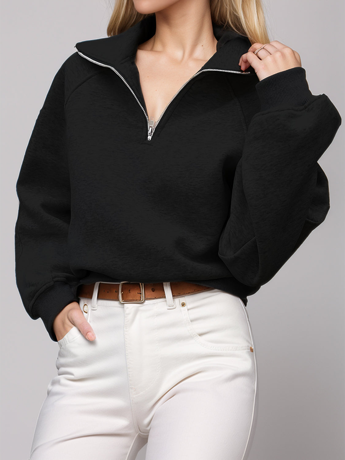 Half Zip Long Sleeve Sweatshirt